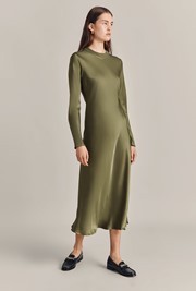 Rhea Satin Midi Dress