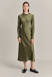 Rhea Satin Midi Dress