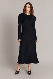 Frankie Cowl Neck Satin Midi Dress