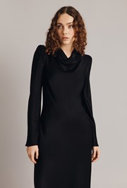 Frankie Cowl Neck Satin Midi Dress
