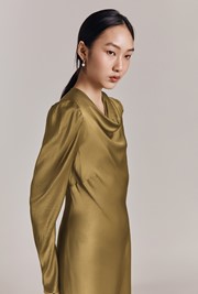 Frankie Cowl Neck Satin Midi Dress