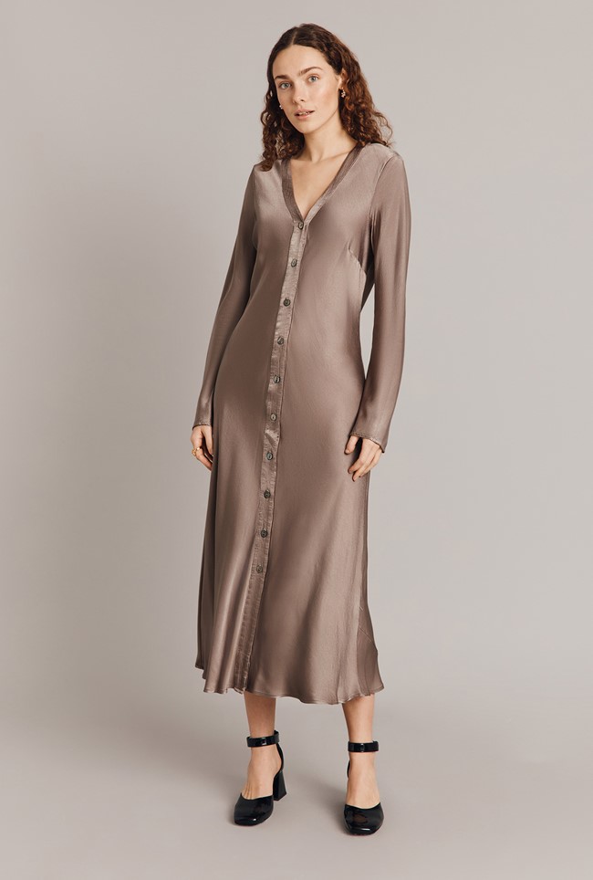 Kaia Satin Midi Dress