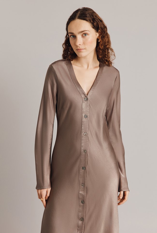 Kaia Satin Midi Dress