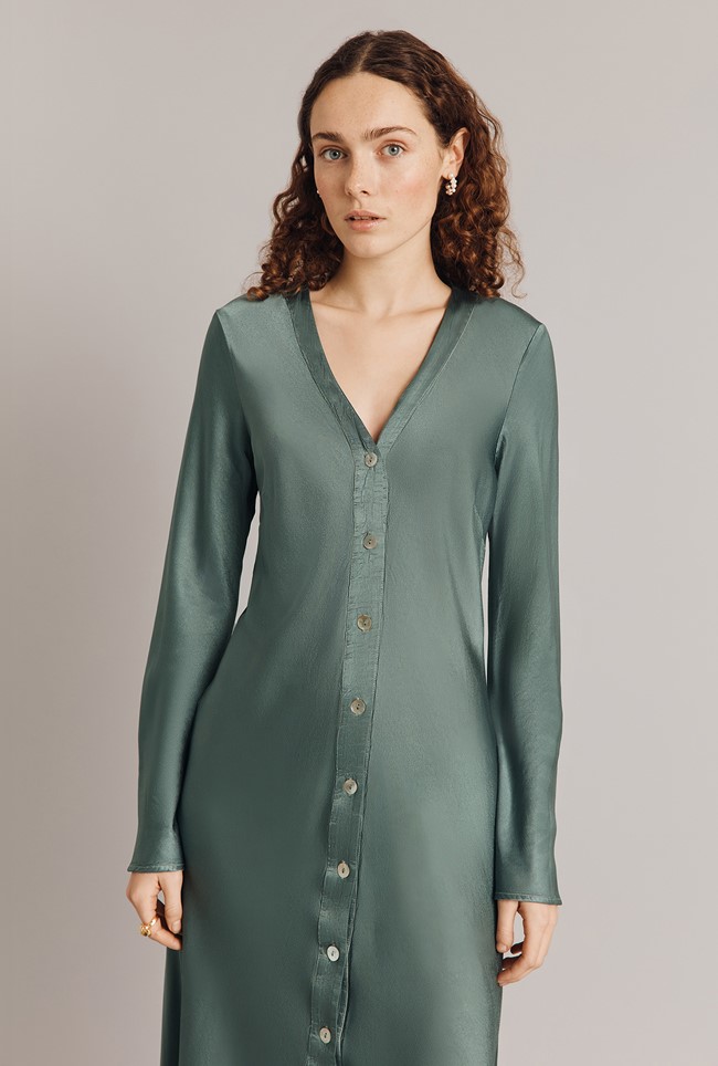 Kaia Satin Midi Dress