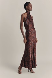 Florence Halter Neck Satin Dress