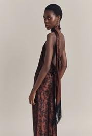 Florence Halter Neck Satin Dress