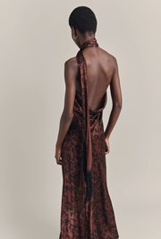 Florence Halter Neck Satin Dress