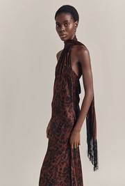 Florence Halter Neck Satin Dress