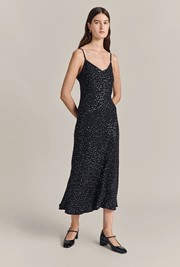 Cordelia Sequin Crepe Midi Dress