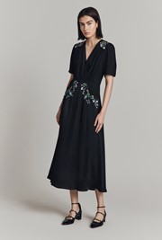 Maeve Satin Back Crepe Midi Dress