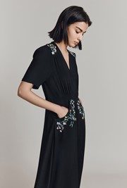 Maeve Satin Back Crepe Midi Dress