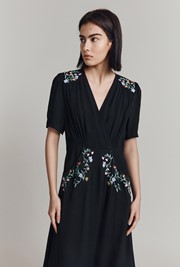 Maeve Satin Back Crepe Midi Dress