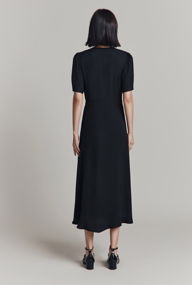Maeve Satin Back Crepe Midi Dress