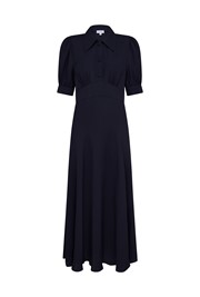 Wilma Navy Crepe Midi Dress