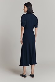 Wilma Navy Crepe Midi Dress