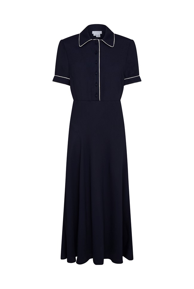 Sophia Satin Back Crepe Shirt Dress