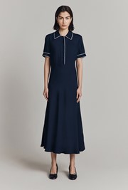 Sophia Satin Back Crepe Shirt Dress