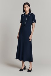 Sophia Satin Back Crepe Shirt Dress