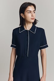 Sophia Satin Back Crepe Shirt Dress