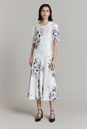 Paloma Floral Satin Midi Dress