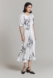 Paloma Floral Satin Midi Dress