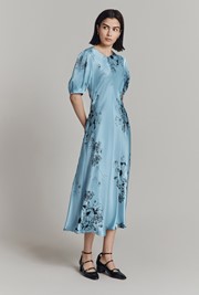 Paloma Floral Satin Midi Dress