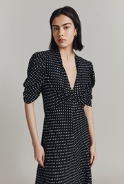 Madi Polka Dot Crepe Midi Dress