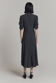 Madi Polka Dot Crepe Midi Dress