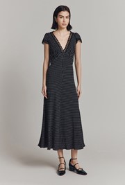 Erika Spot Crepe Midi Dress