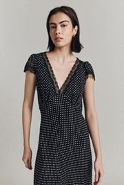 Erika Spot Crepe Midi Dress