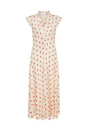 Cicely Spot Satin Midi Dress