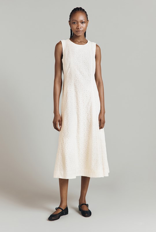 Aimee Embroidered Cotton Midi Dress