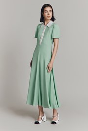 Bethan Satin Back Crepe Midi Shirt Dress