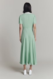 Bethan Satin Back Crepe Midi Shirt Dress