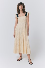 Charlotte Cotton Embroidered Midi Dress