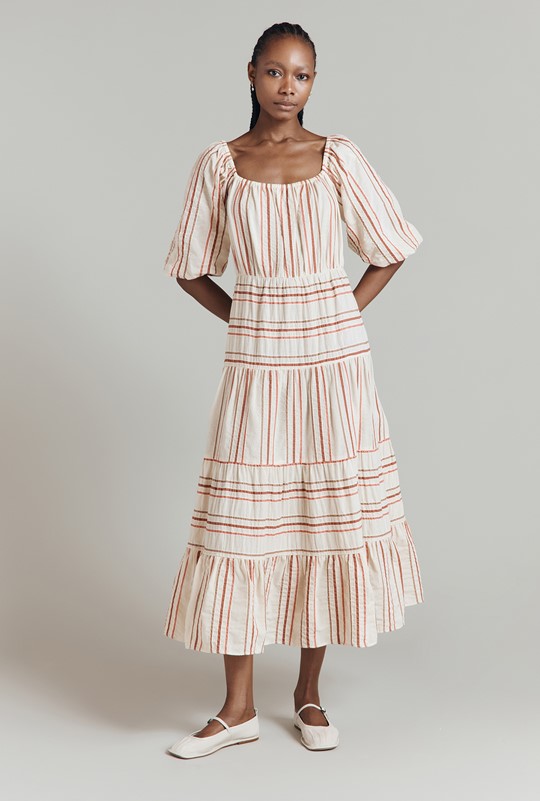 Rosalee Stripe Cotton Maxi Dress