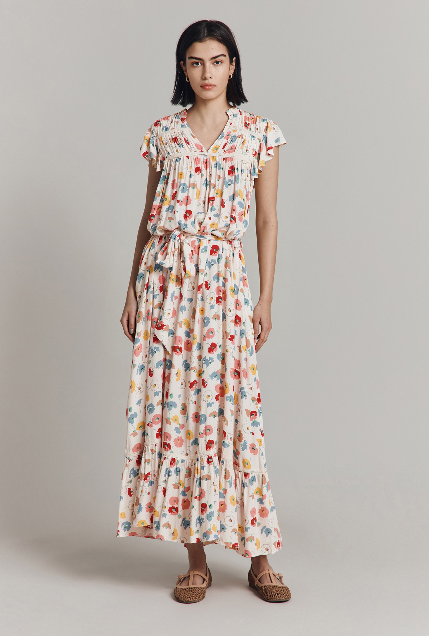 Corinne Floral Crepe Midi Dress | Ghost London