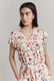 Corinne Floral Crepe Midi Dress