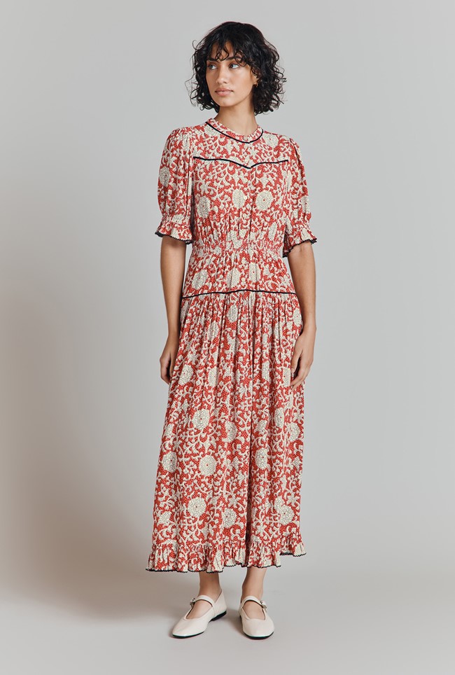 Emilie Floral Crepe Midi Dress