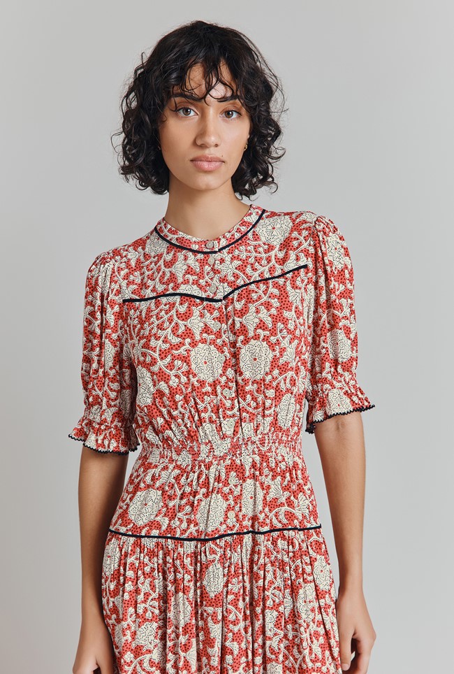 Emilie Floral Crepe Midi Dress