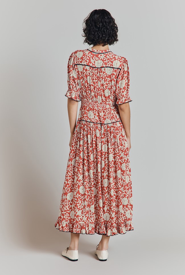 Emilie Floral Crepe Midi Dress