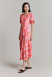 Lainey Crepe Floral Midi Dress