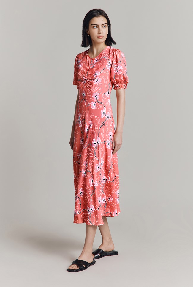 Lainey Floral Crepe Midi Dress