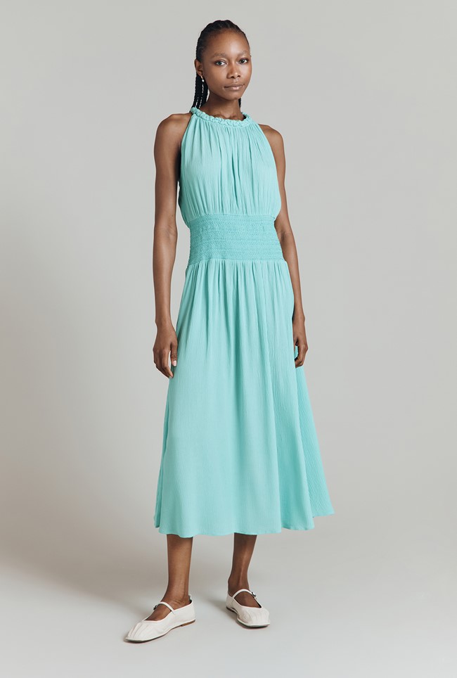 Alora Crinkle Midi Dress