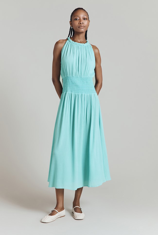 Alora Crinkle Midi Dress