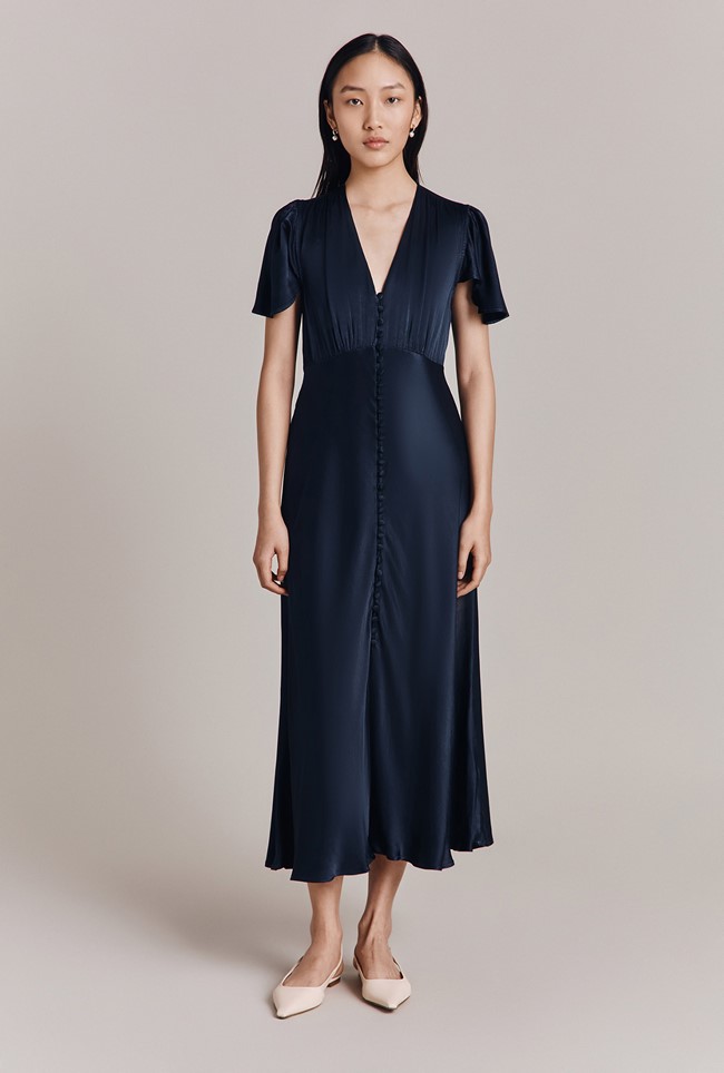 Grace Satin Midi Dress