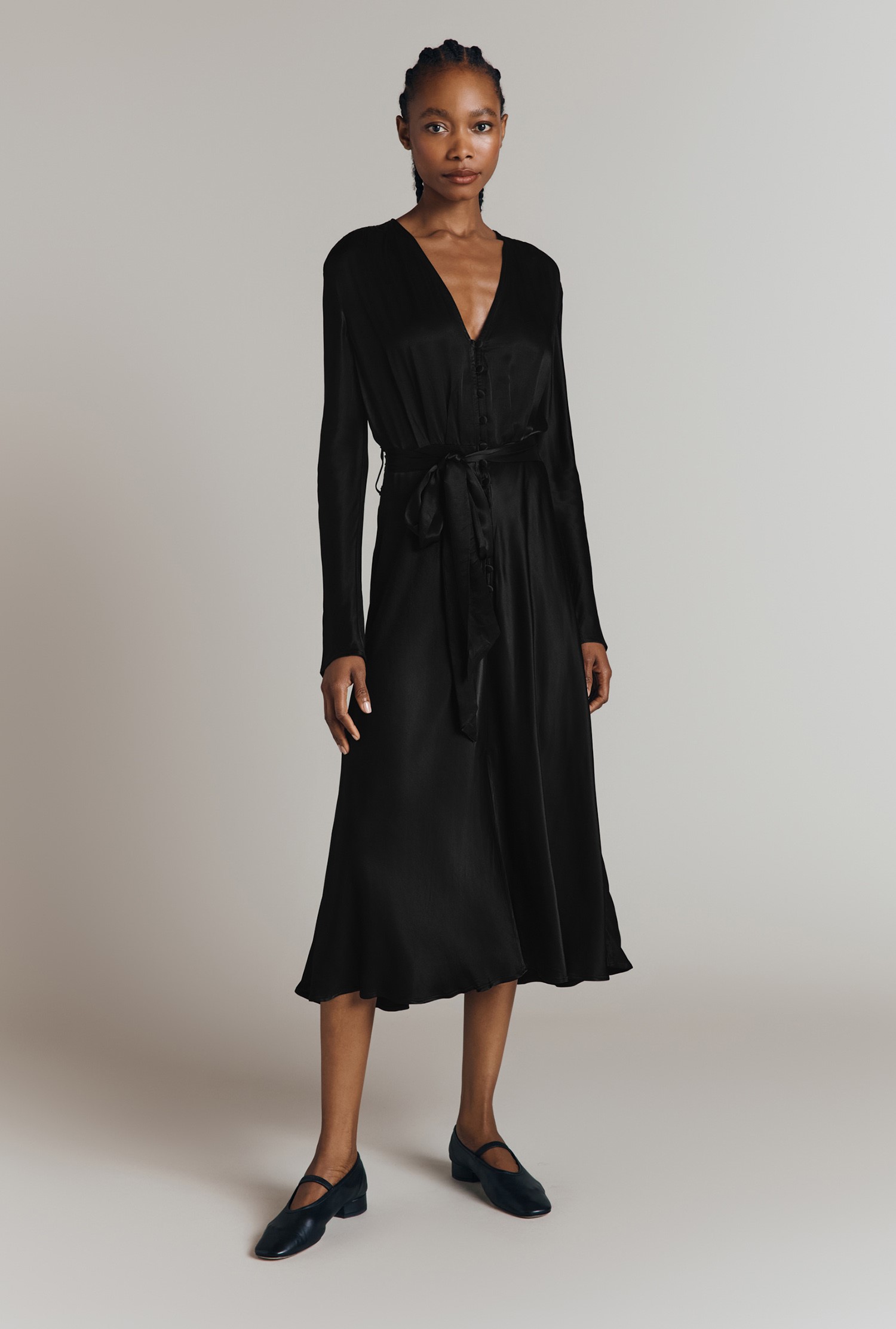 Meryl Satin Midi Dress Ghost London