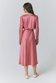 Meryl Satin Belted Midi Dress