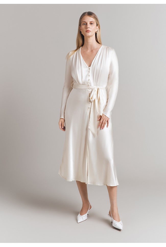 Meryl Satin Midi Dress