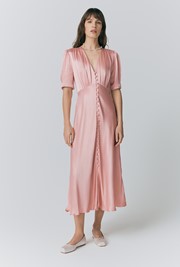 Madison Satin Button Through Dress